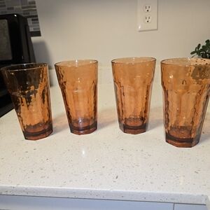 Amber Glass Tumblers Set